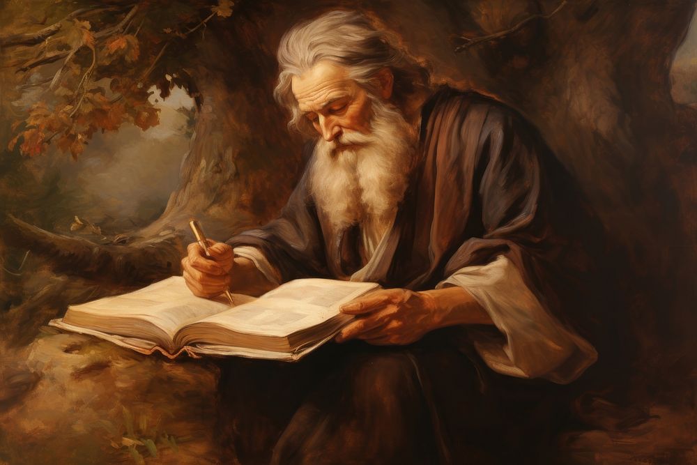 Bible painting art man.