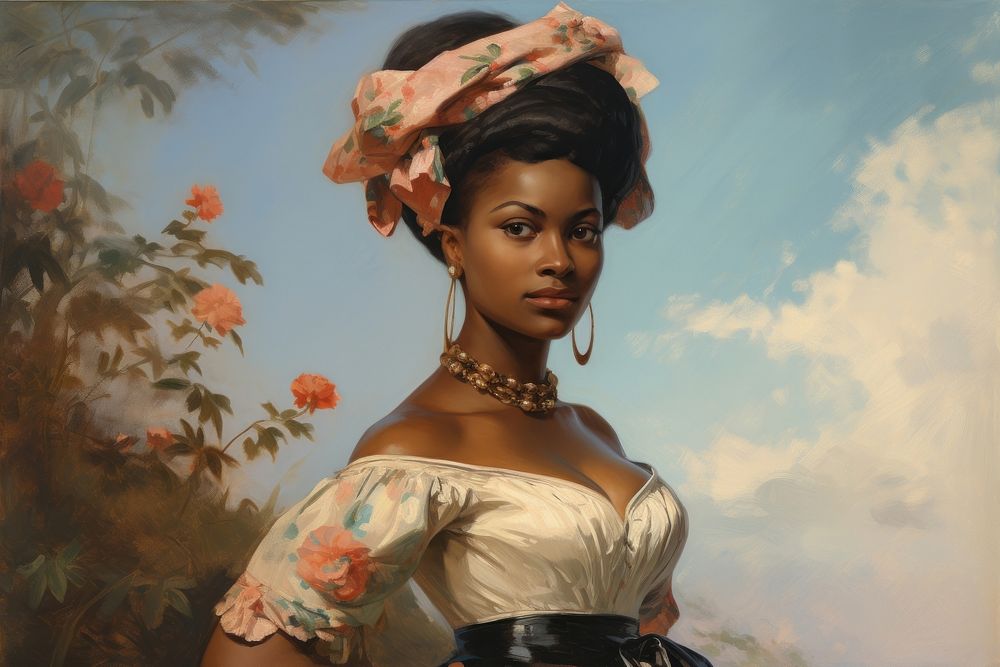 Black woman painting art photography.