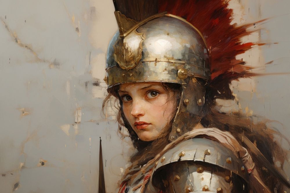 Athena painting art helmet.