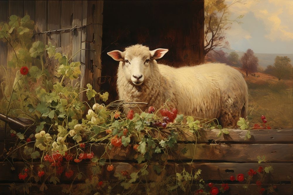 Farm painting art livestock.