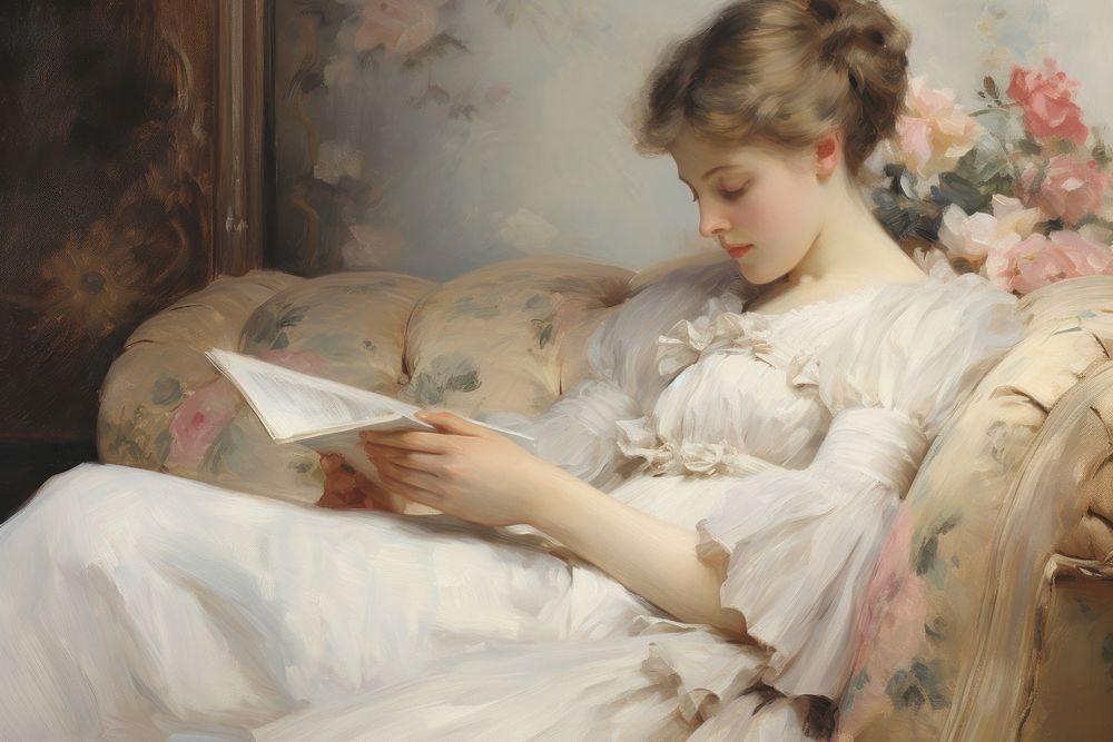 Reading painting reading art.