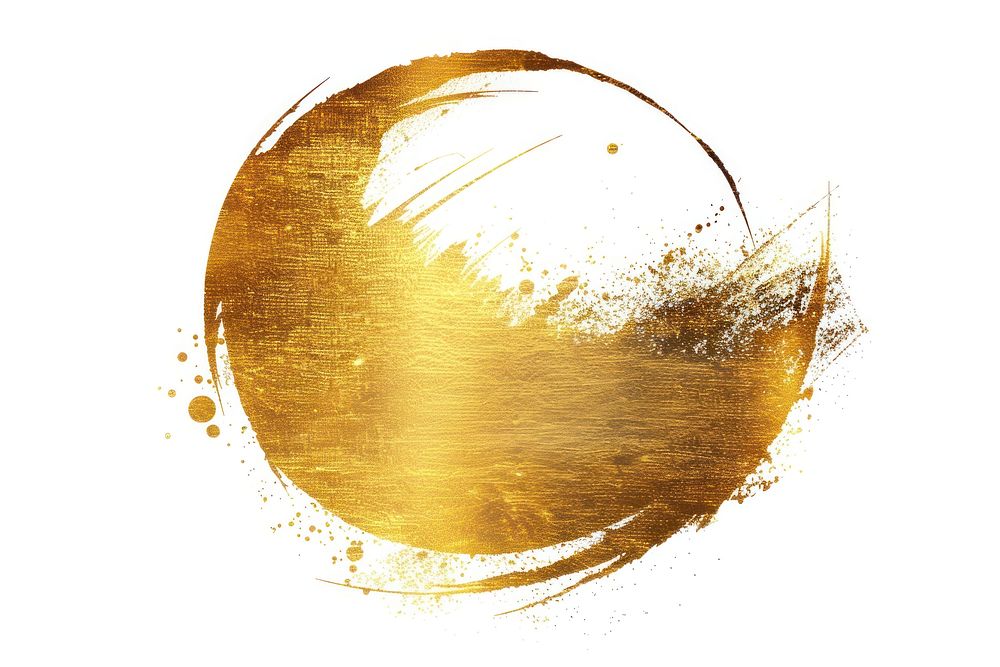 A paint brush stroke circle gold astronomy outdoors.