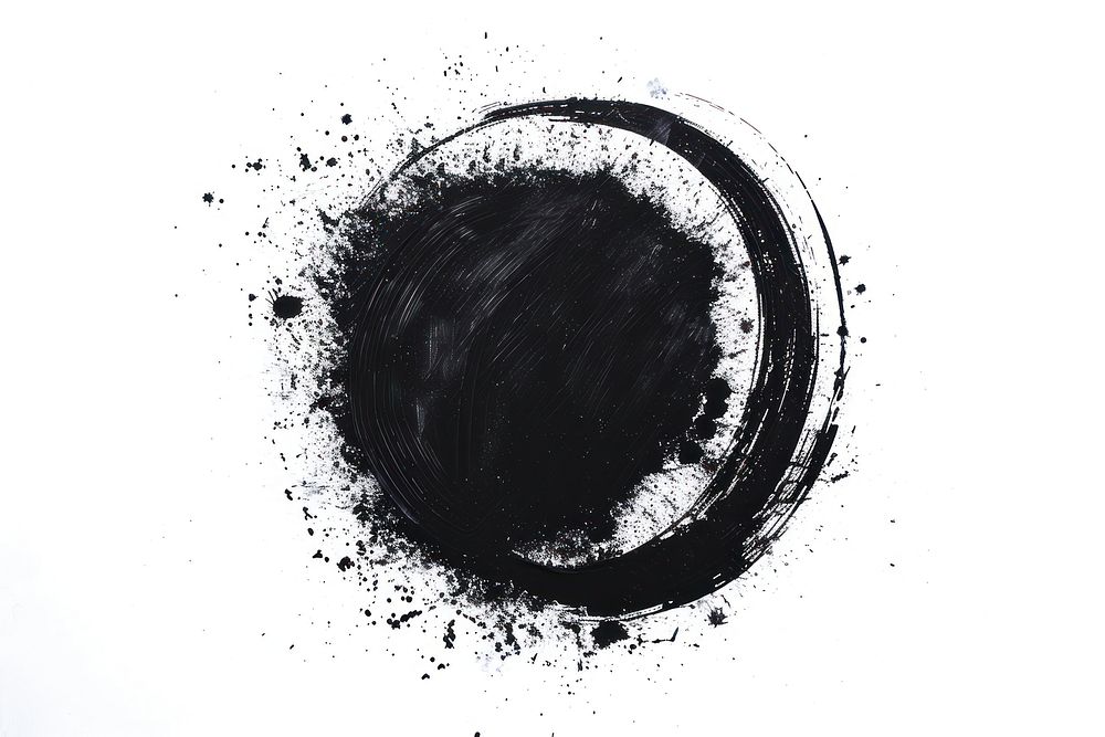 A paint brush stroke circle powder stain.