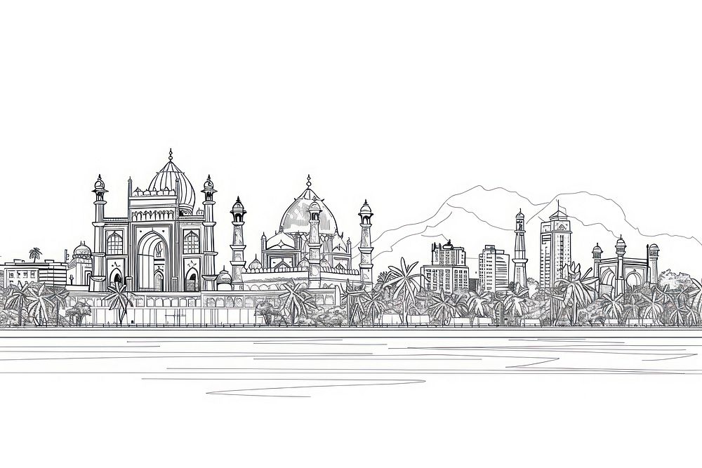 Vector sketch BOMBAY city art illustrated drawing.
