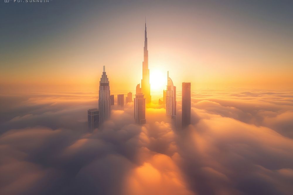 Downtown Dubai with skyscrapers building architecture cityscape.