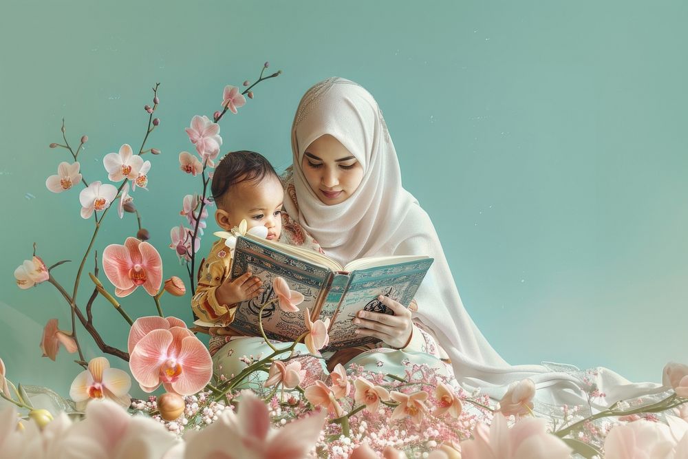 Muslim mother clothing document passport.