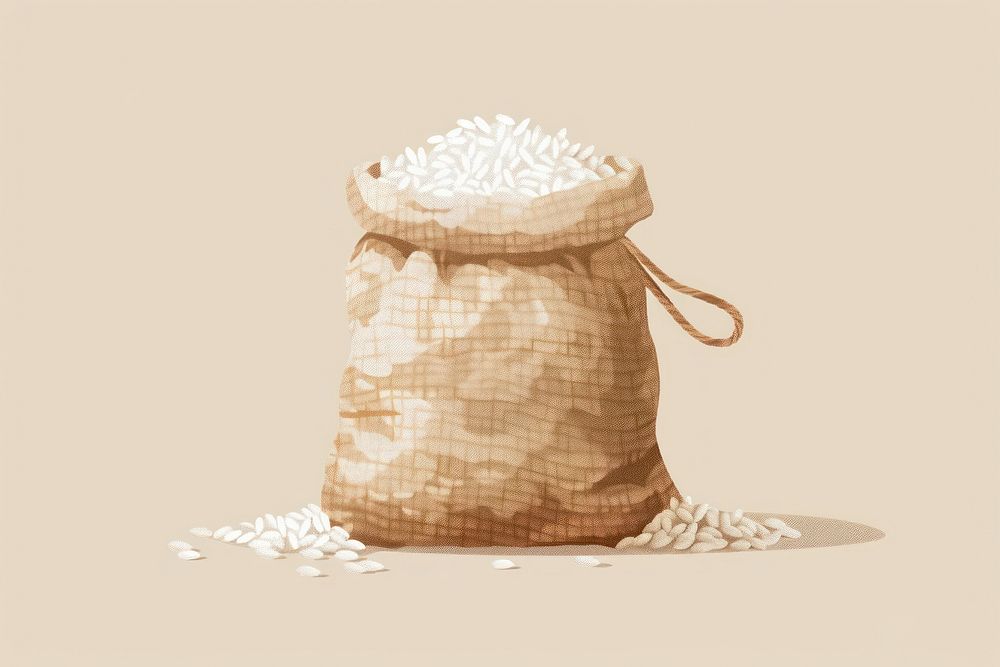 Sack of rice outdoors snowman person.