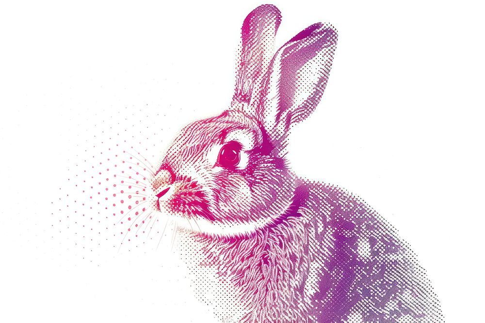 Easter bunny art illustrated drawing.