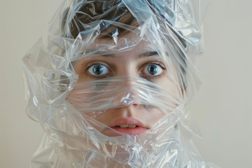Bipolar disorder plastic person plastic wrap.