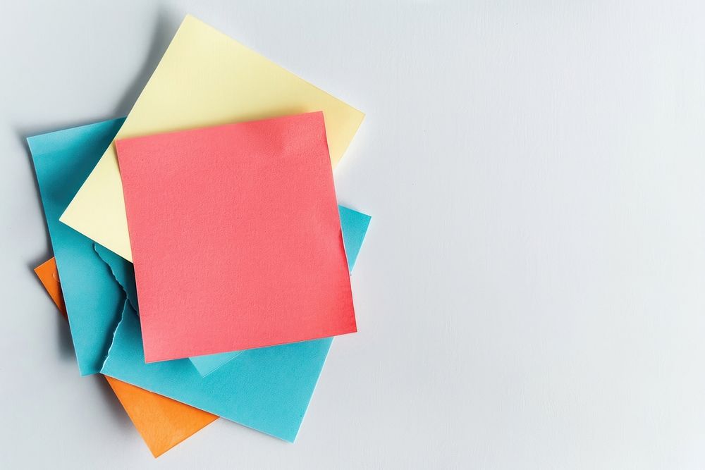 Sticky note paper text business card.