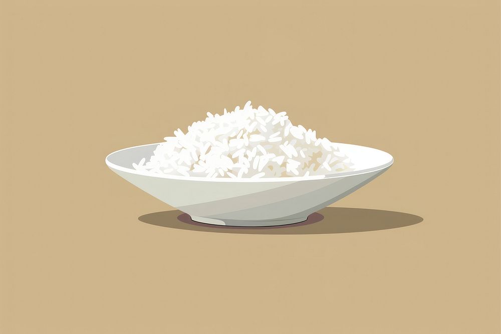 Plate of rice produce grain food.