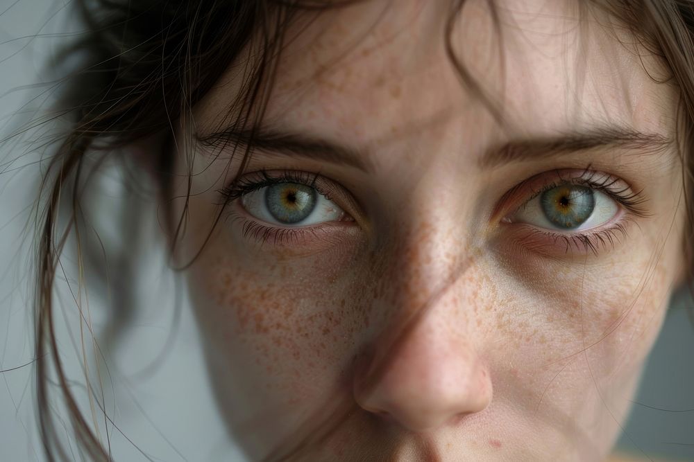Insomnia person freckle human.