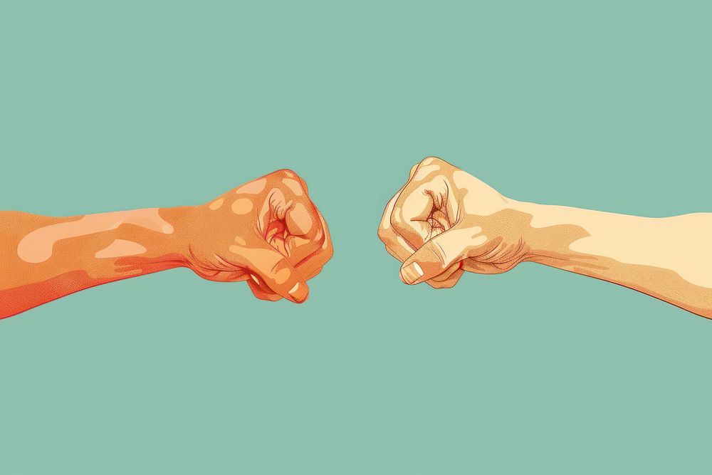 Two hand fist bump person female human.