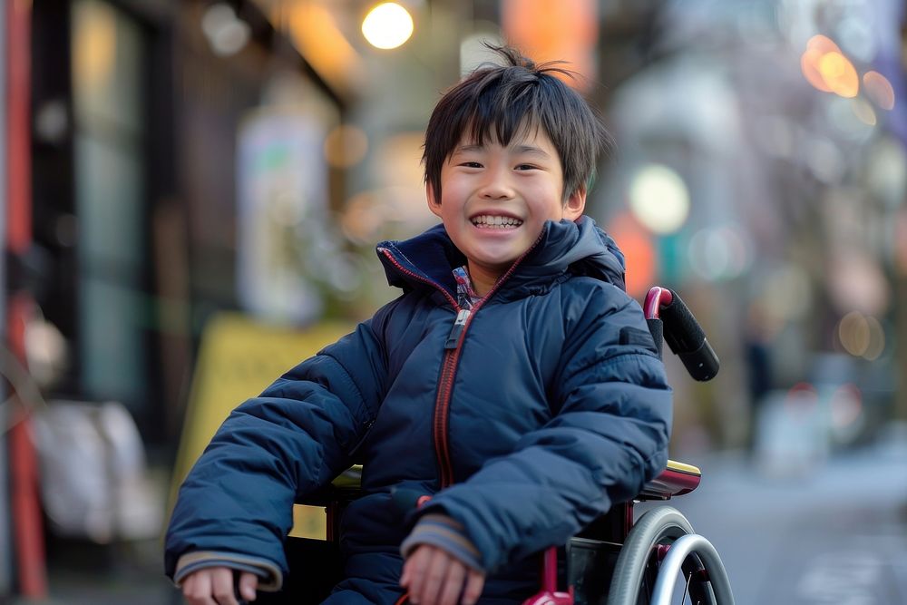 Happy kid wheelchair furniture clothing apparel.