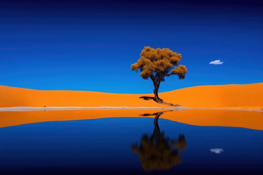 High contrast Oasis landscape outdoors scenery.