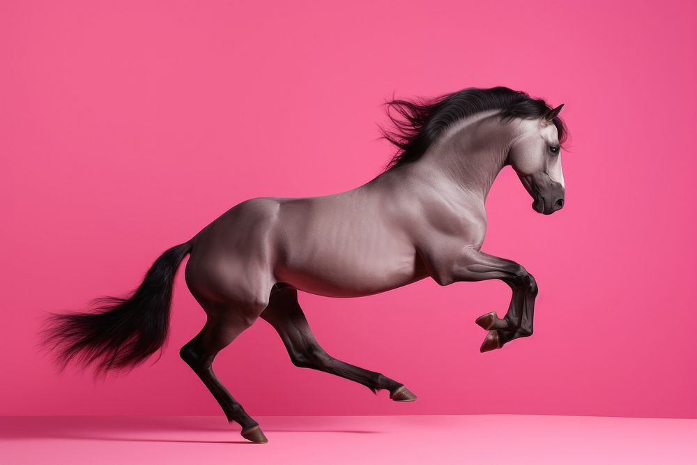 High contrast running horse stallion animal mammal.
