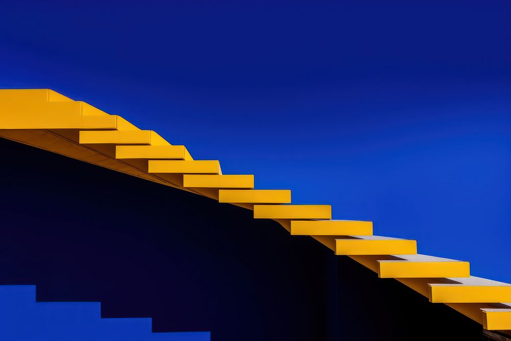 High contrast Stairs architecture staircase appliance.