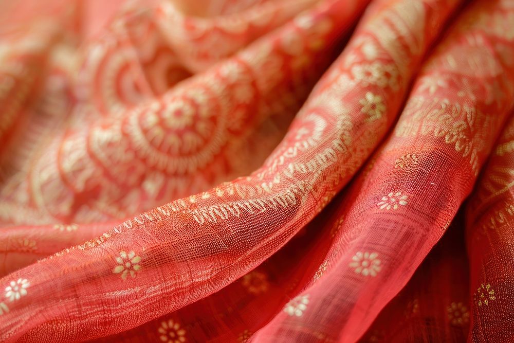 Indian pattern fabric wedding female person.