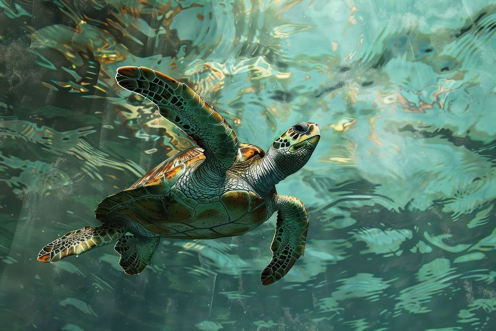 Sea turtle water tortoise reptile.