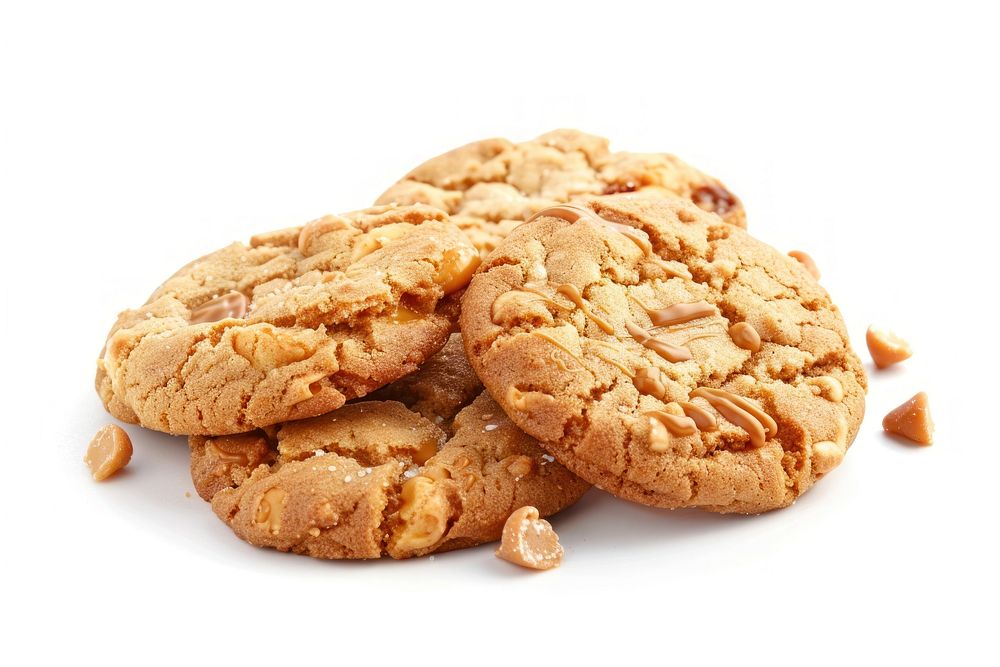 Caramel cookie confectionery biscuit produce.