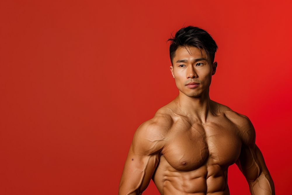 Muscular asian man photo photography portrait.