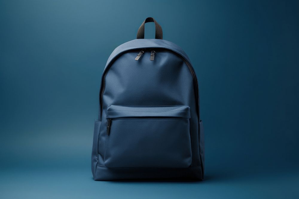 Navy blue backpack mockup psd