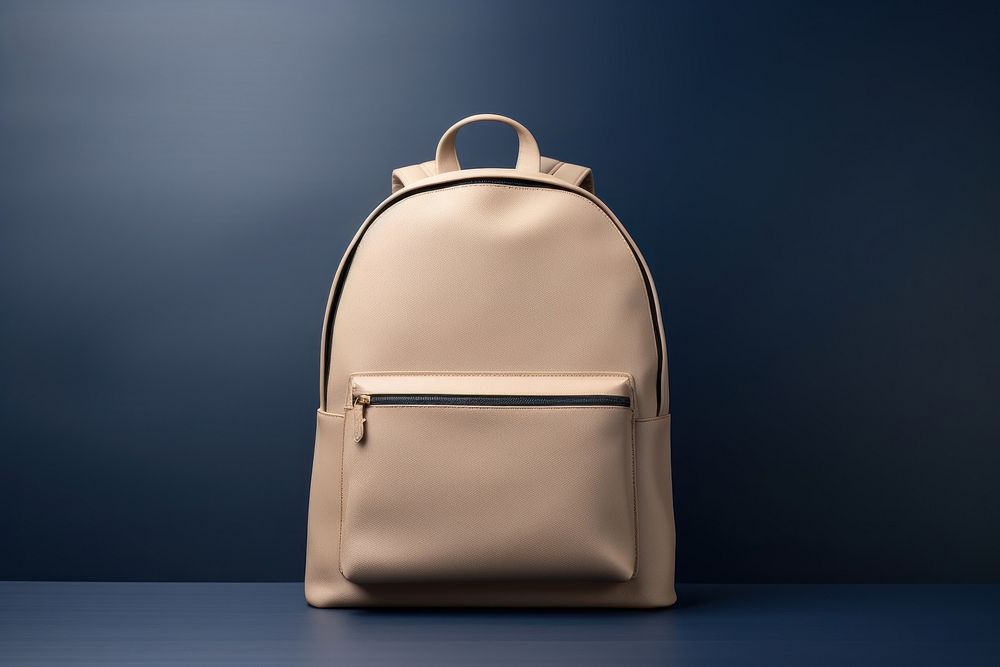 Blank backpack mockup in beige accessories accessory handbag.