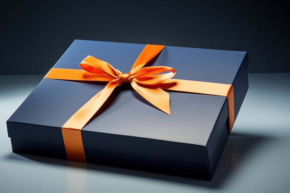 Blank gift box packaging mockup in orange.