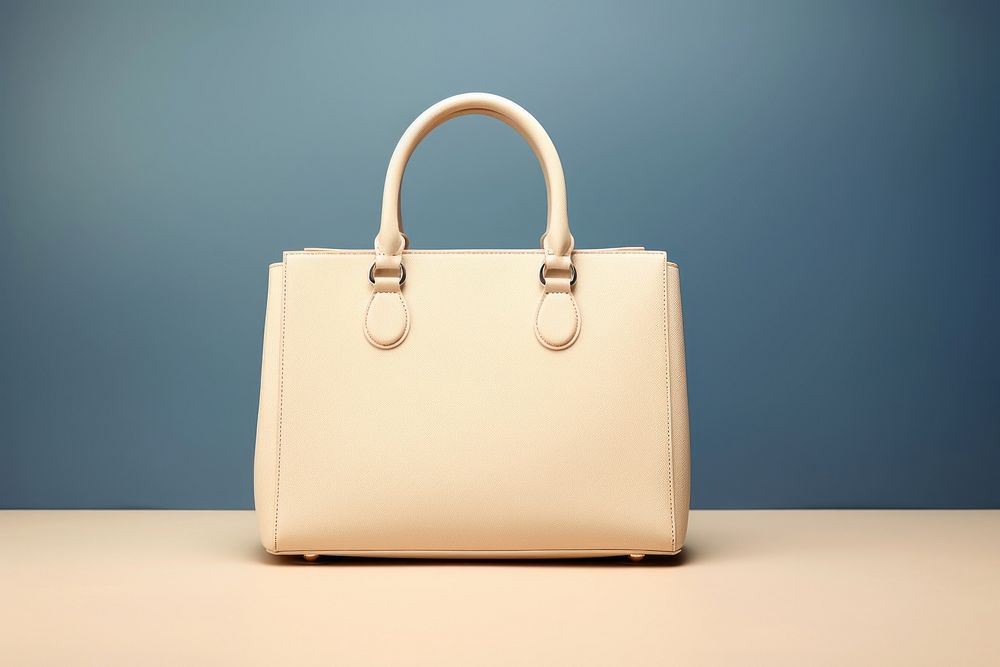 Blank leather bag mockup in beige accessories accessory handbag.