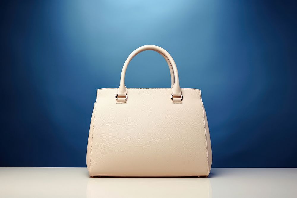 Blank leather bag mockup in beige accessories accessory handbag.