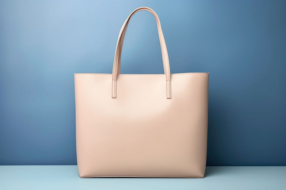 Blank leather tote mockup in beige accessories accessory handbag.