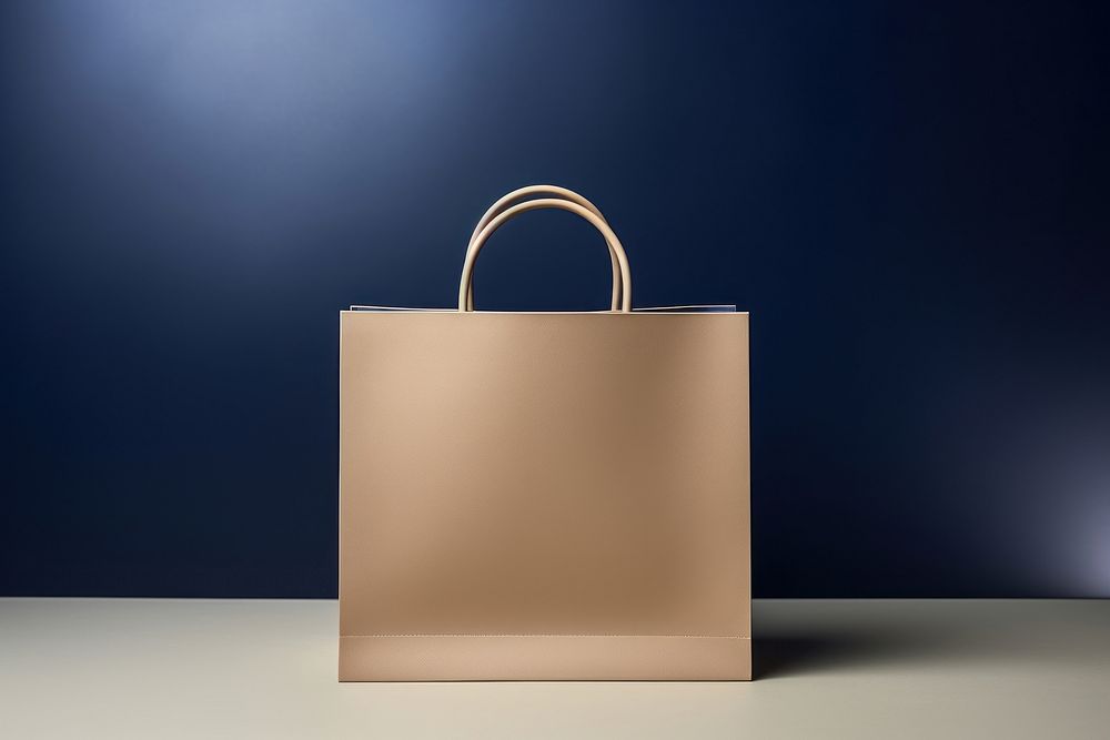 Blank shopping bag mockup in beige accessories accessory handbag.