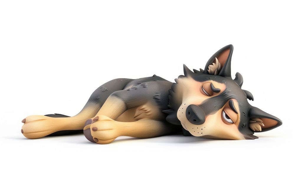 Tired wolf figurine person animal.
