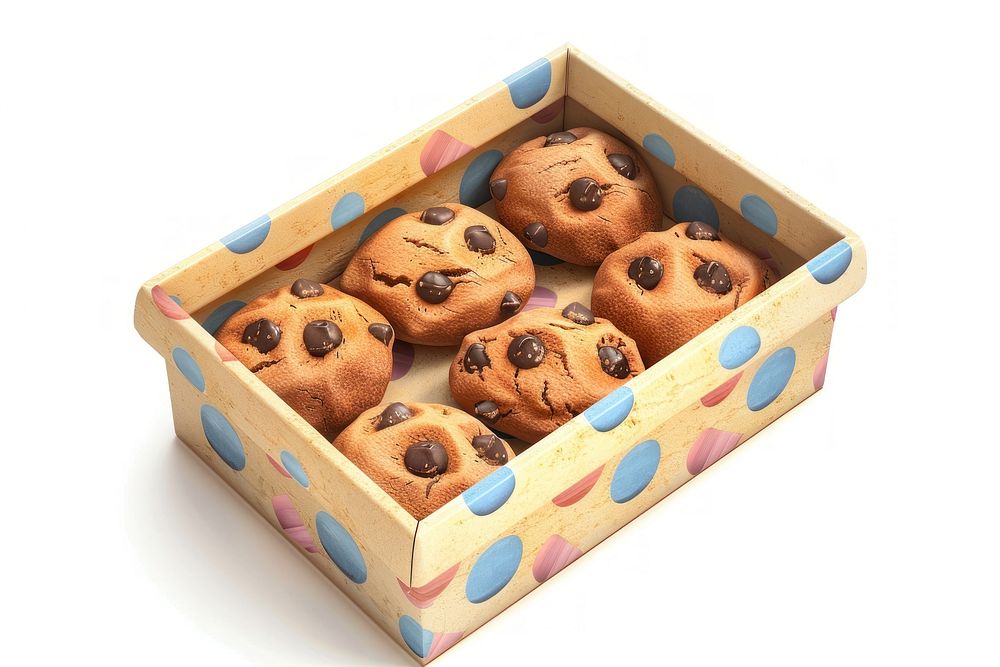 Cookie box confectionery biscuit produce.