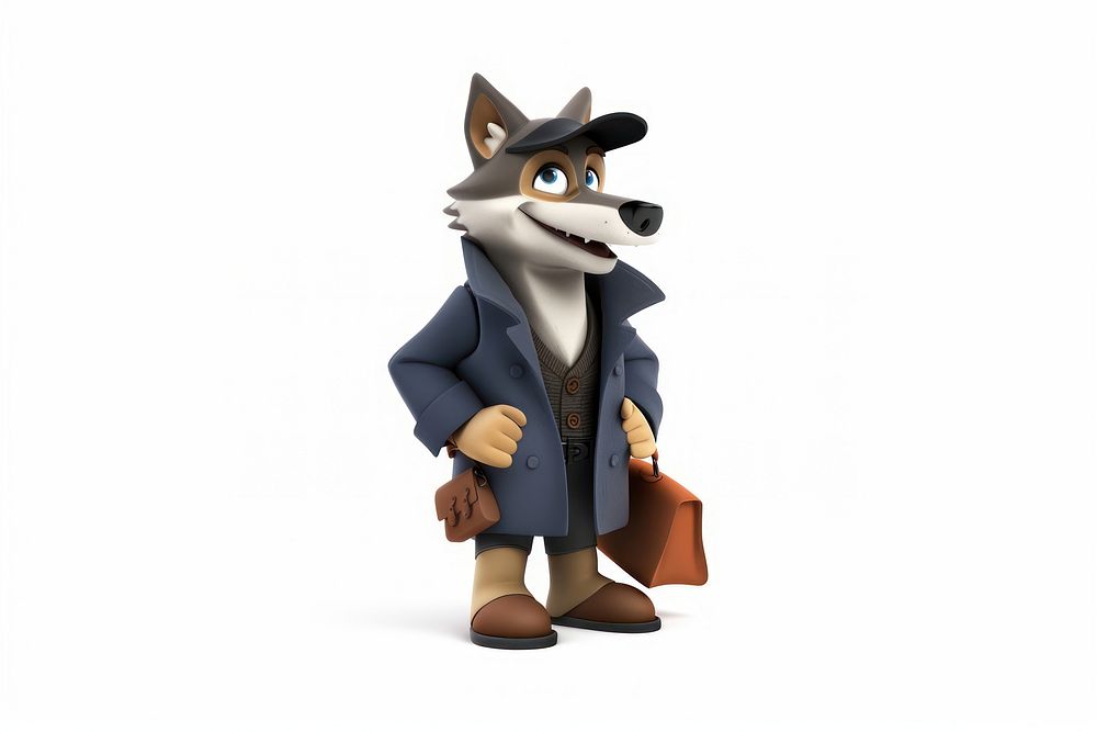 Postman wolf figurine clothing apparel.