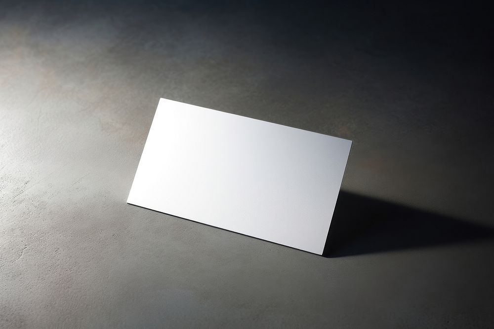 Business card mockup aluminium paper text.