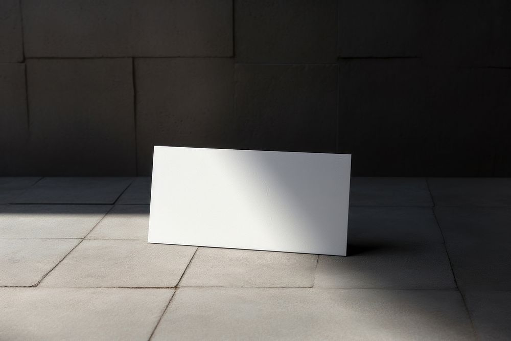 Business card mockup floor table architecture.