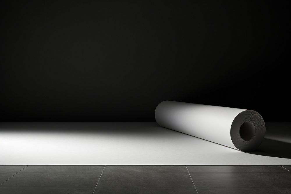 Paper roll mockup lighting floor flooring.