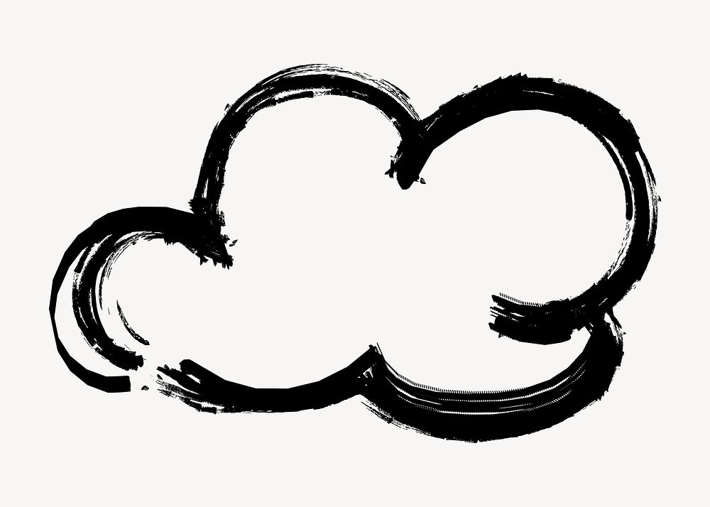 Black cloud, brush stroke texture illustration