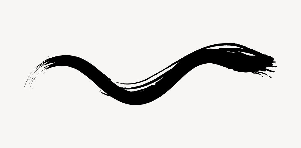 Black squiggle, brush stroke texture illustration