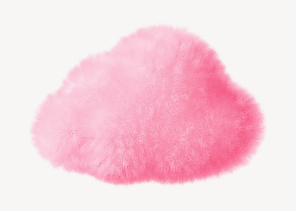Pink cloud in fluffy 3D shape illustration