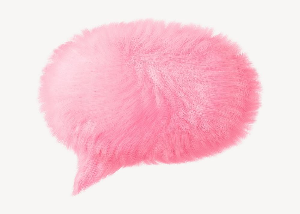 Pink speech bubble in fluffy 3D shape illustration