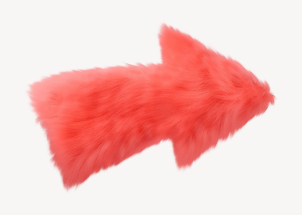 Red arrow in fluffy 3D shape illustration