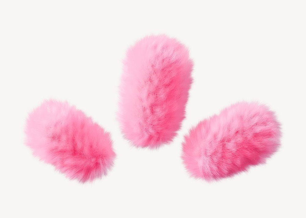 Pink blink in fluffy 3D shape illustration
