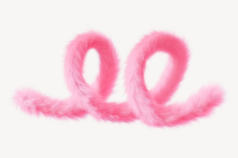 Pink squiggle in fluffy 3D shape illustration