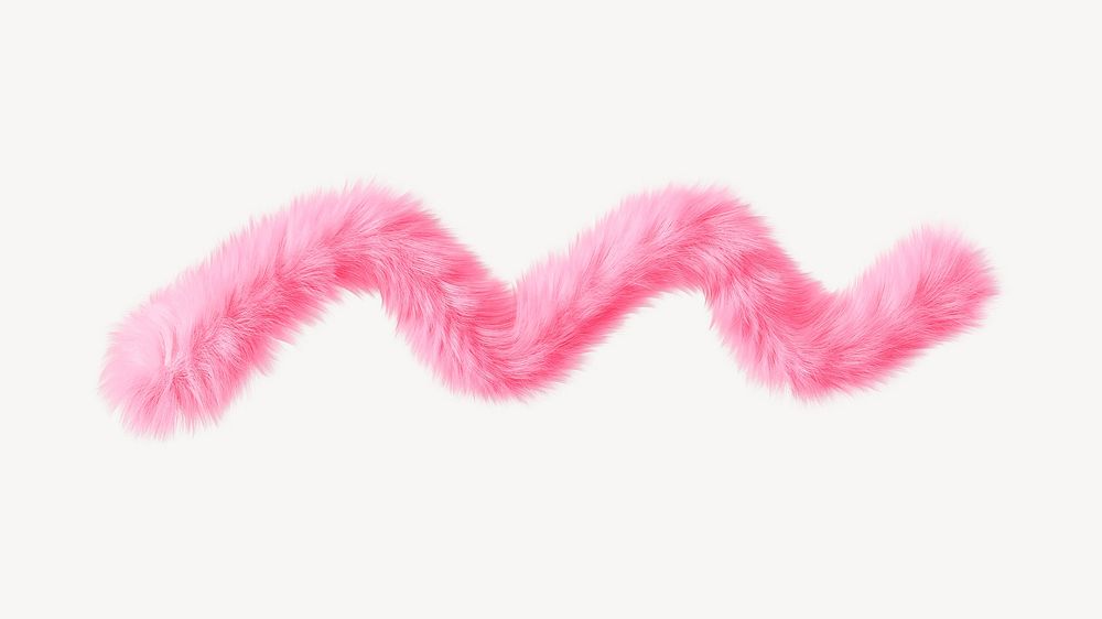 Pink squiggle in fluffy 3D shape illustration