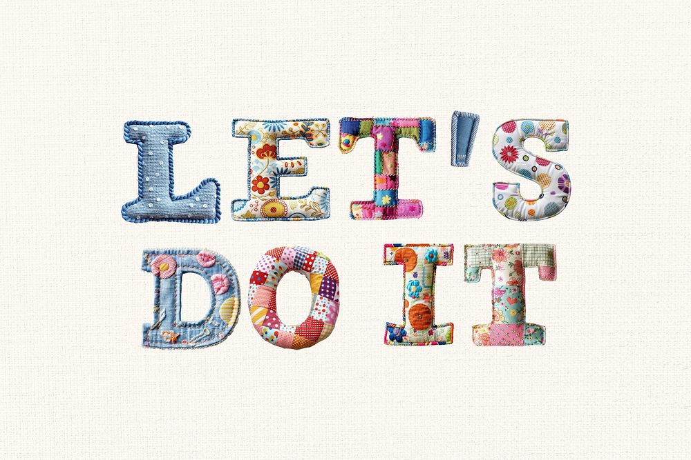 Let's do it word in fabric stitch alphabets
