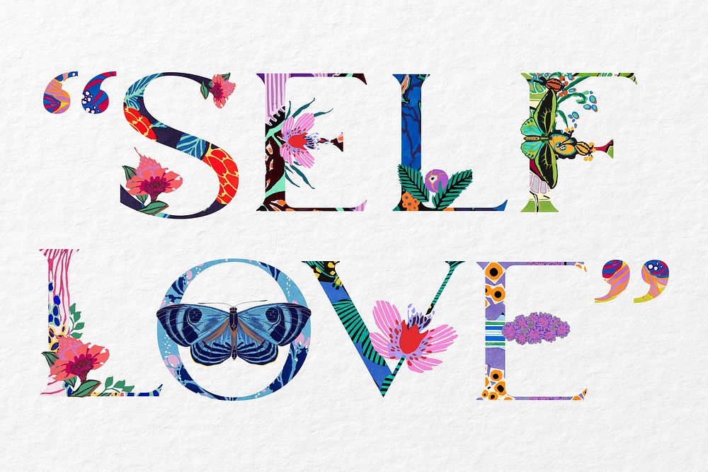 Self love word in Seguy Papillons illustration