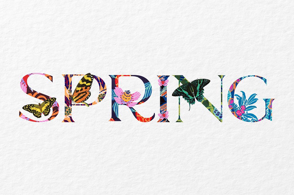 Spring word in Seguy Papillons illustration