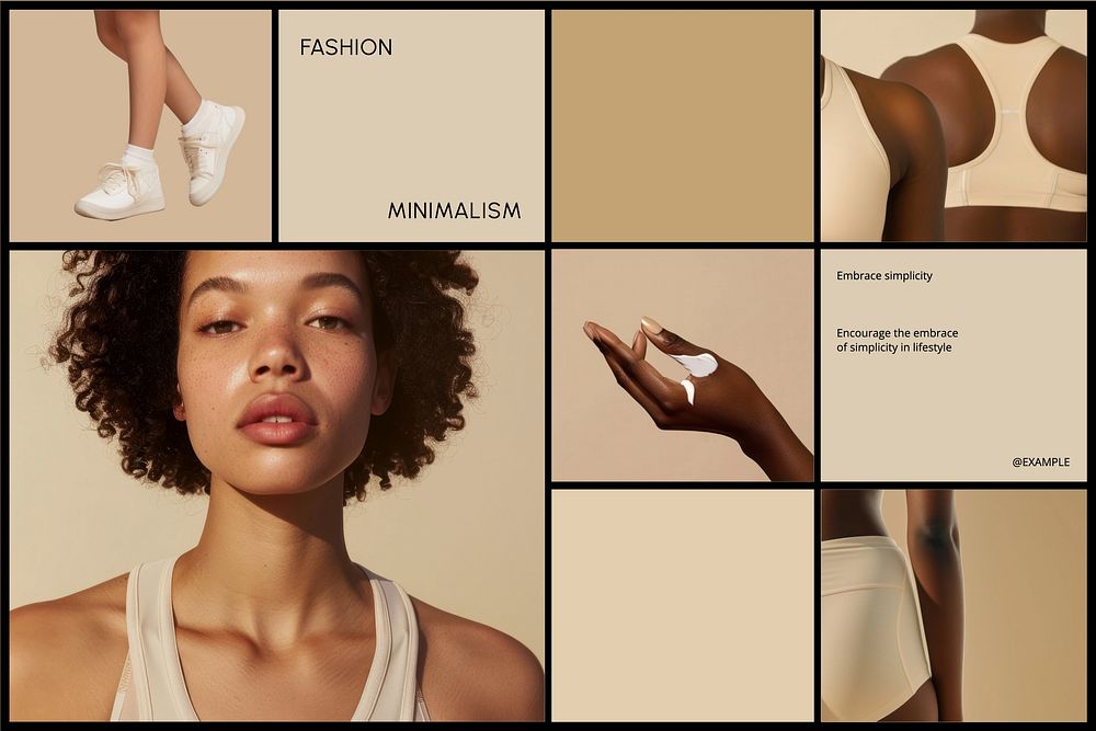 Beige minimal fashion photo collage